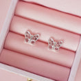 Load image into Gallery viewer, Pink Crystal Butterfly Earrings