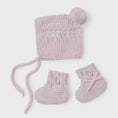 Load image into Gallery viewer, Pink Merino Wool Bonnet & Booties