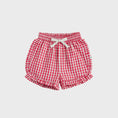 Load image into Gallery viewer, Red Plaid Ruffle Shorts