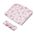 Load image into Gallery viewer, Boots & Bows Organic Jersey Wrap & Topknot Set - Snuggle Hunny