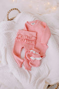 Load image into Gallery viewer, Peach Frilly Ribbed Leggings