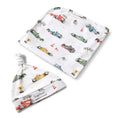 Load image into Gallery viewer, Little Racers Organic Jersey Wrap & Beanie Set - Snuggle Hunny