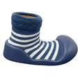 Load image into Gallery viewer, Rubber Soled Socks - Stripe Navy