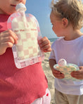 Load image into Gallery viewer, Sinchies Reusable Food Pouch (150ml) - Checkmate Blush