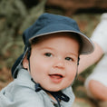 Load image into Gallery viewer, Charlie/Indigo - Reversible 'Lounger' Flap Sun Hat - Bedhead Hats