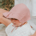 Load image into Gallery viewer, Ramble / Rosa - 'Searcher' Reversible Ruffle Bonnet - Bedhead Hats