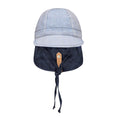 Load image into Gallery viewer, Charlie/Indigo - Reversible 'Lounger' Flap Sun Hat - Bedhead Hats