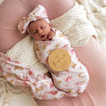 Load image into Gallery viewer, Boots & Bows Organic Jersey Wrap & Topknot Set - Snuggle Hunny