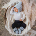 Load image into Gallery viewer, Blue Merino Wool Bonnet & Booties