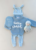 Load image into Gallery viewer, Hello World' - Blue - Chunky Knit Jumper