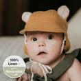 Load image into Gallery viewer, Maize/Flax - 'Roamer' Baby Reversible Teddy Flap Sun Hat - Bedhead Hats