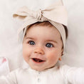 Load image into Gallery viewer, Natural Pre-Tied Linen Bow - Baby & Toddler