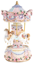 Load image into Gallery viewer, Pastel Spinning Horse Musical Carousel