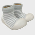 Load image into Gallery viewer, Rubber Soled Socks - Stripe Grey