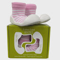 Load image into Gallery viewer, Rubber Soled Socks - Stripe Pink