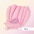 Load image into Gallery viewer, Lily Rose Pink Bebe Bleue Sink Bather Shell providing a safe, comfortable bath seat for newborns and infants in a kitchen sink.