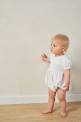 Load image into Gallery viewer, White Smocked Romper