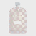Load image into Gallery viewer, Sinchies Reusable Food Pouch (150ml) - Checkmate Blush