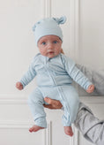 Load image into Gallery viewer, Zip Romper | Baby Blue Rib