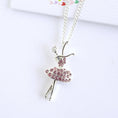 Load image into Gallery viewer, Ballerina Necklace by Lauren Hinkley with pink diamante tutu, silver-plated chain, displayed in signature white packaging