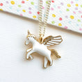 Load image into Gallery viewer, Lauren Hinkley Unicorn Necklace with a charming unicorn pendant and adjustable chain