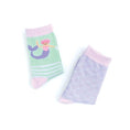 Load image into Gallery viewer, Two pairs of fun and colorful mermaid socks for kids aged 6-7 years, featuring playful designs with magical sea themes.