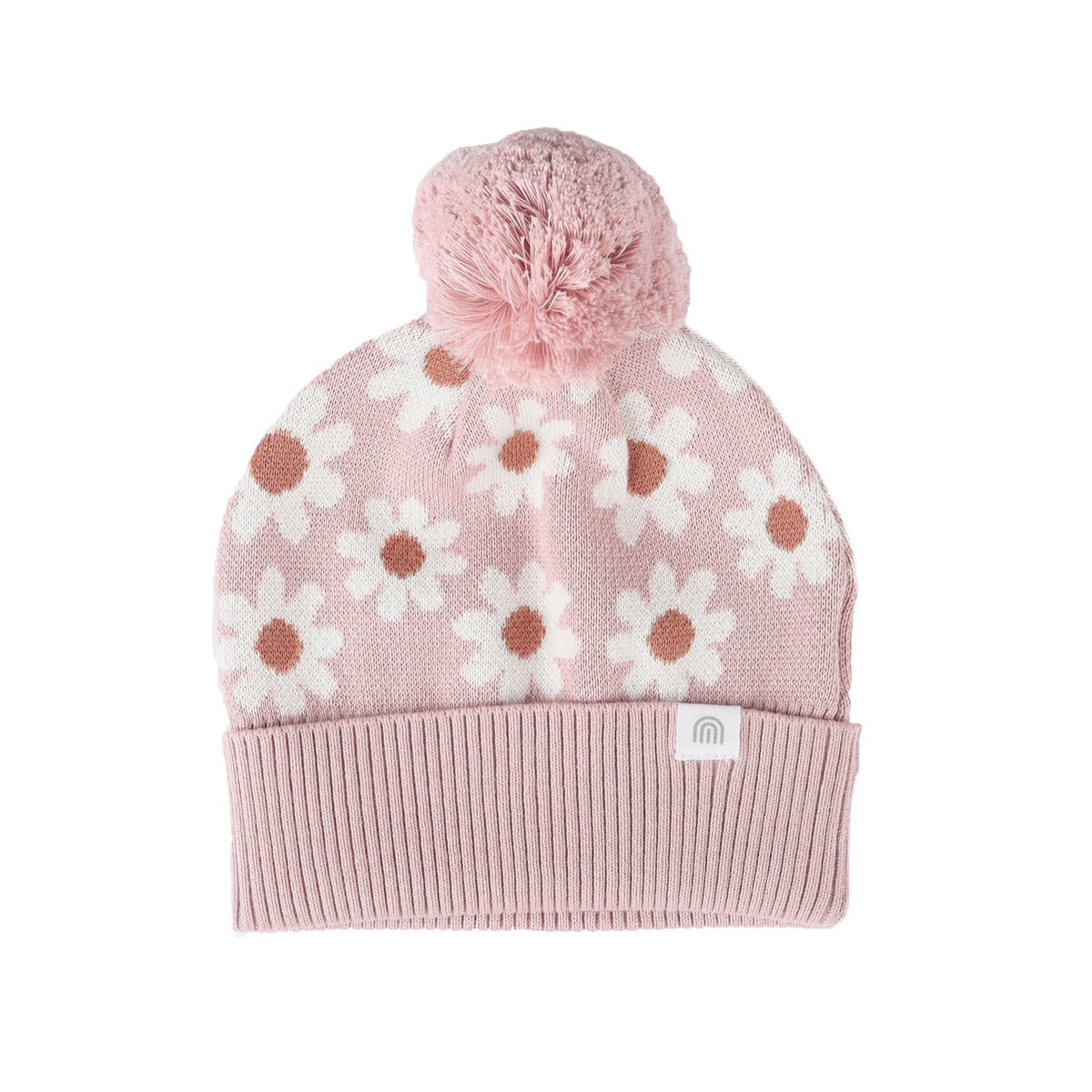 Jacquard Knit Beanie - Organic Cotton - Kynd Baby, soft and cosy, GOTS Certified, rib finish, pom pom, true to size.