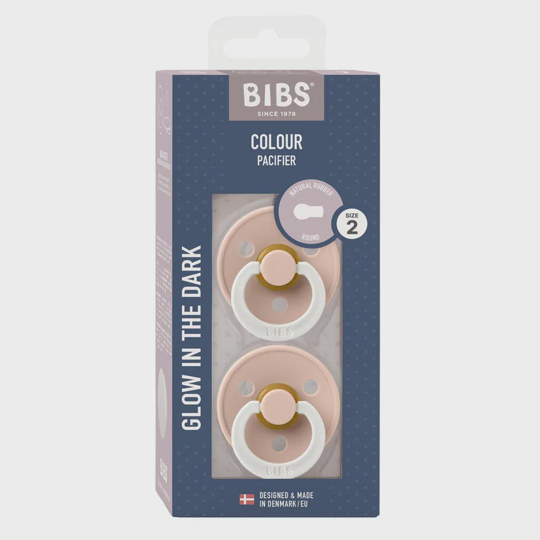 BIBS - Round Pacifier - GLOW - S2 - Blush