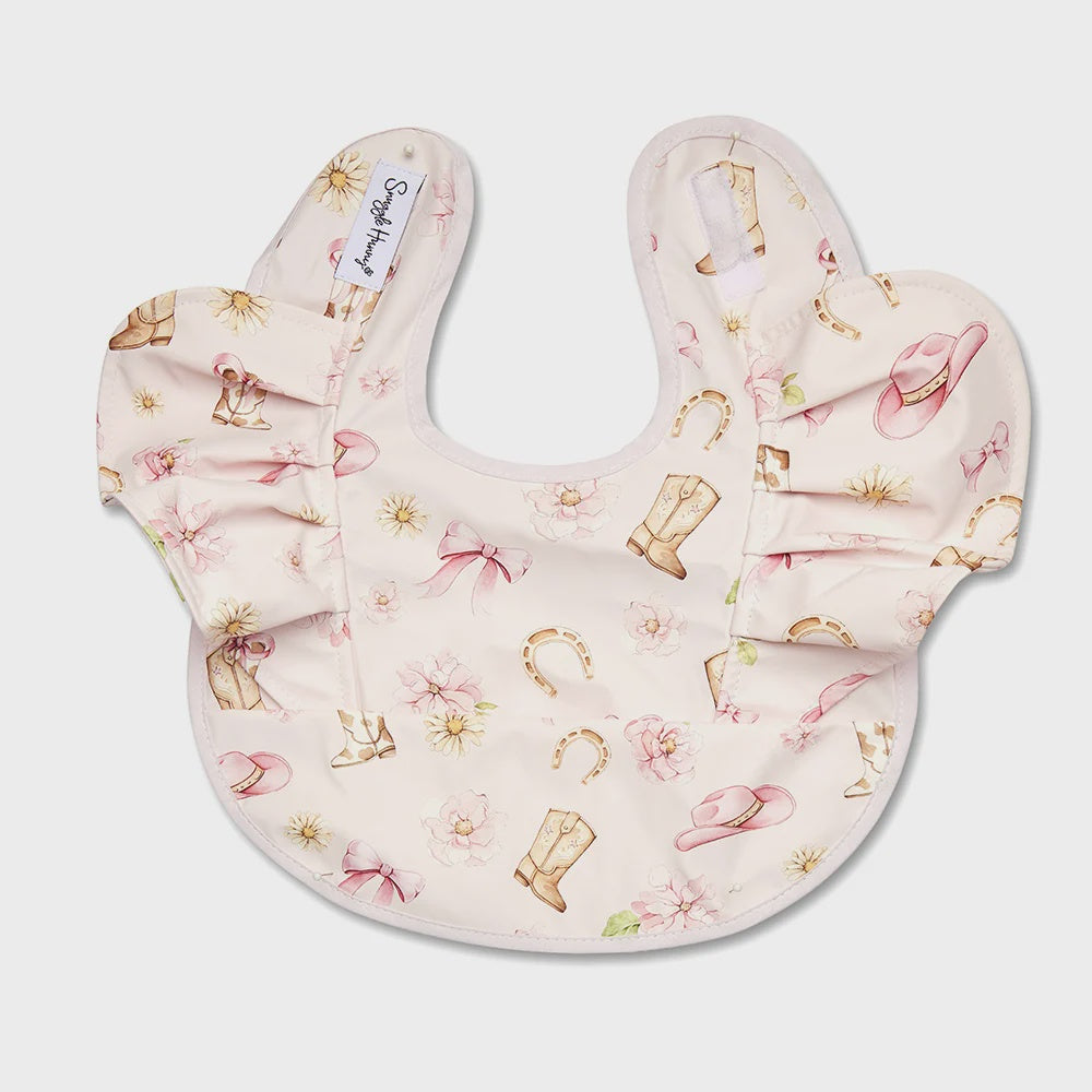 Boots & Bows Frill Snuggle Bib - Snuggle Hunny