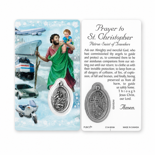 Saint Christopher - Prayer Card & Medal