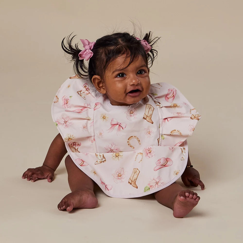 Boots & Bows Frill Snuggle Bib - Snuggle Hunny