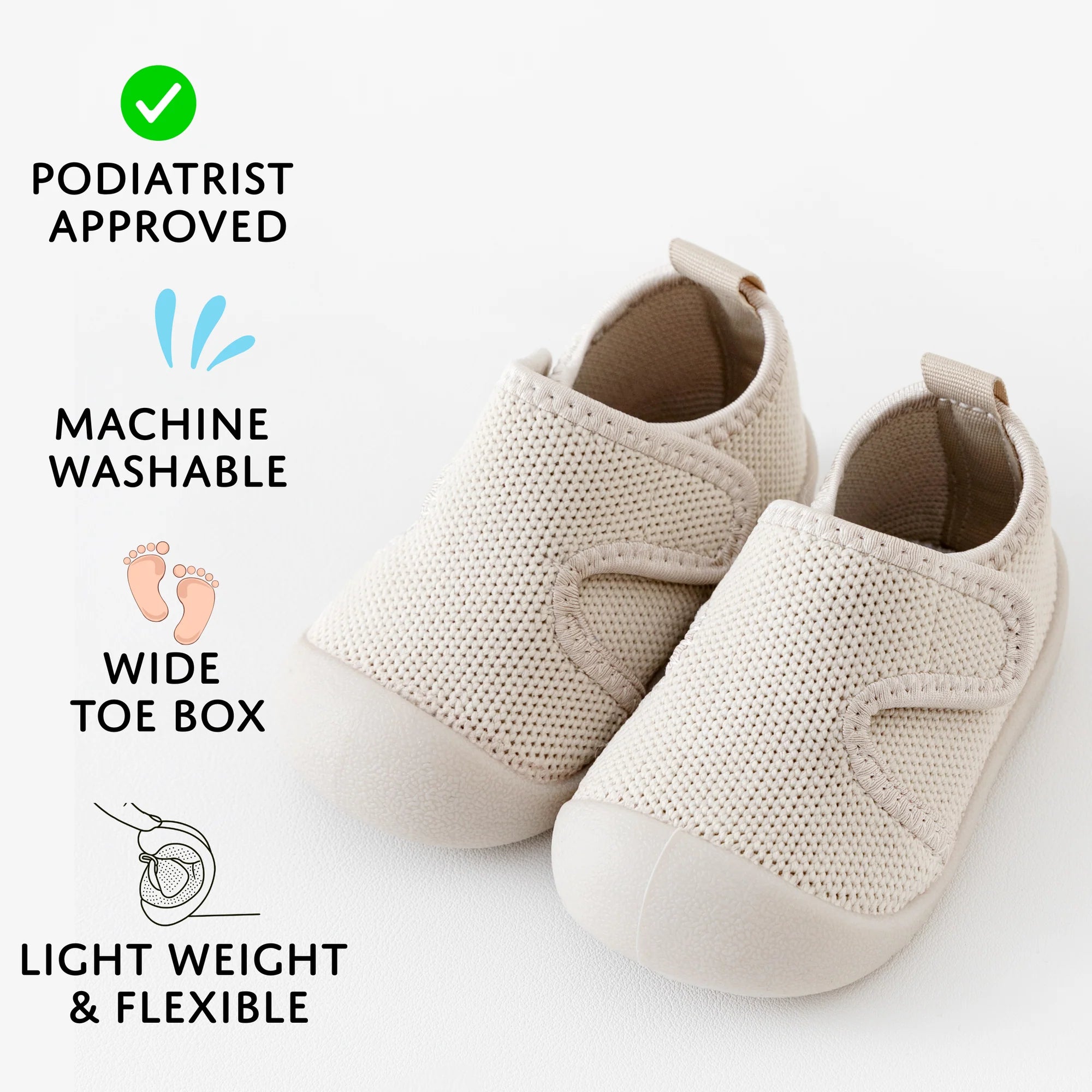 Sole Sox Barefoot Velcro Shoes - Sand