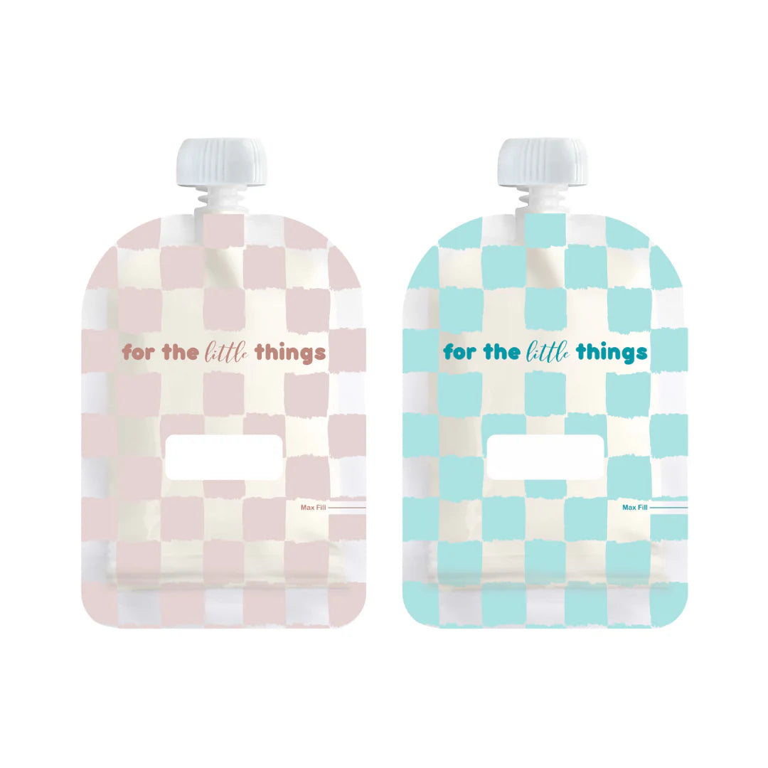 Sinchies Reusable Food Pouch (150ml) - Checkmate Blush