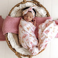 Load image into Gallery viewer, Boots & Bows Organic Jersey Wrap & Topknot Set - Snuggle Hunny
