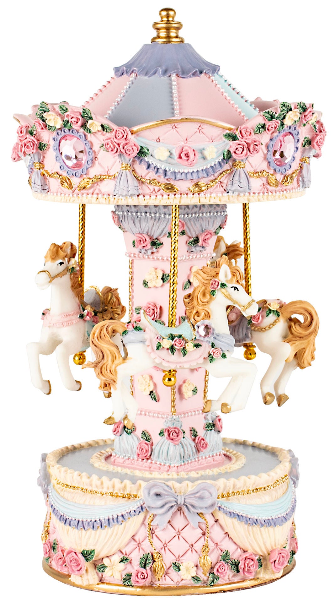 Pastel Spinning Horse Musical Carousel