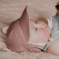 Load image into Gallery viewer, Rosa/Flax - 'Roamer' Baby Reversible Teddy Flap Sun Hat - Bedhead Hats
