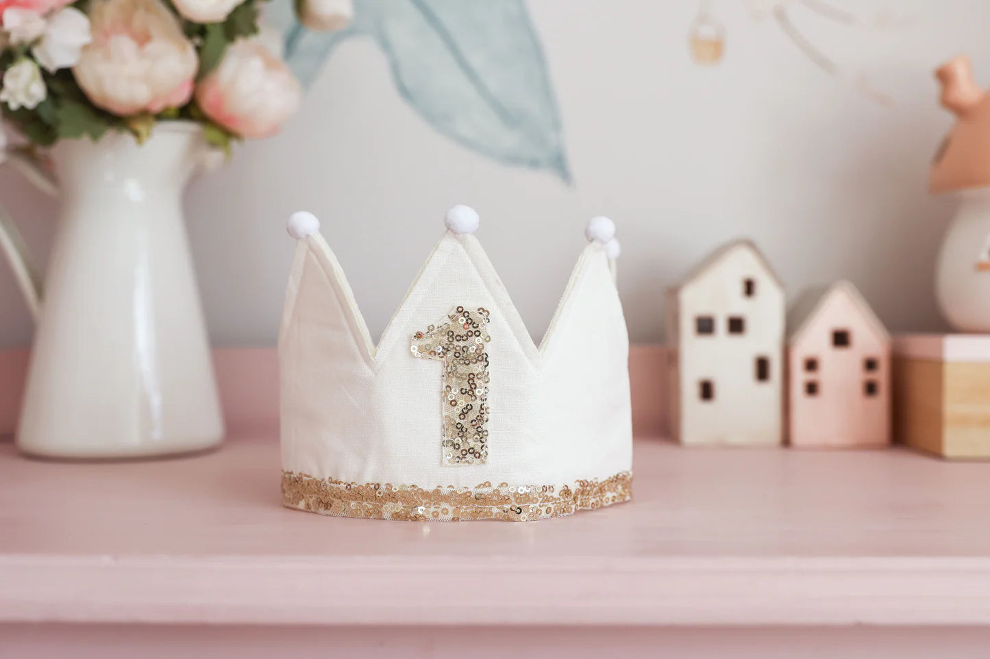 1st Birthday Ivory Crown