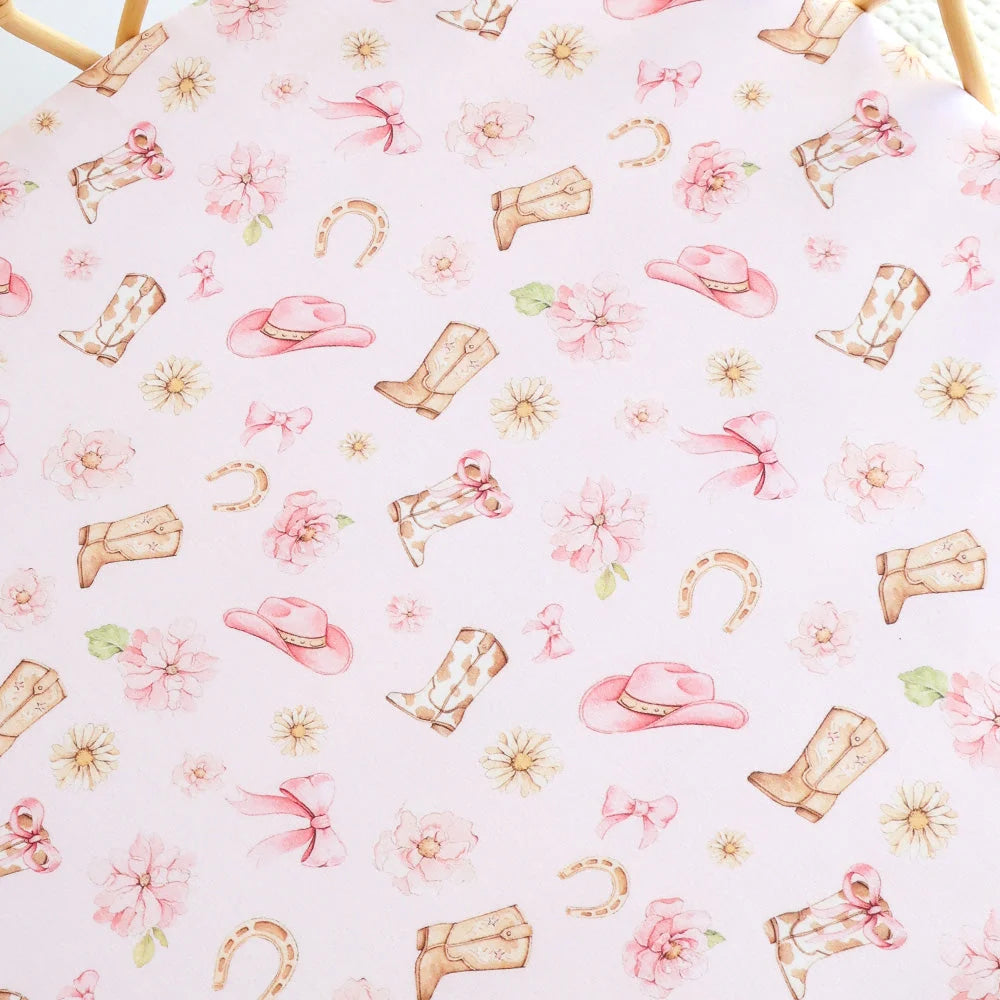 Boots & Bows Organic Bassinet Sheet / Change Pad Cover - Snuggle Hunny