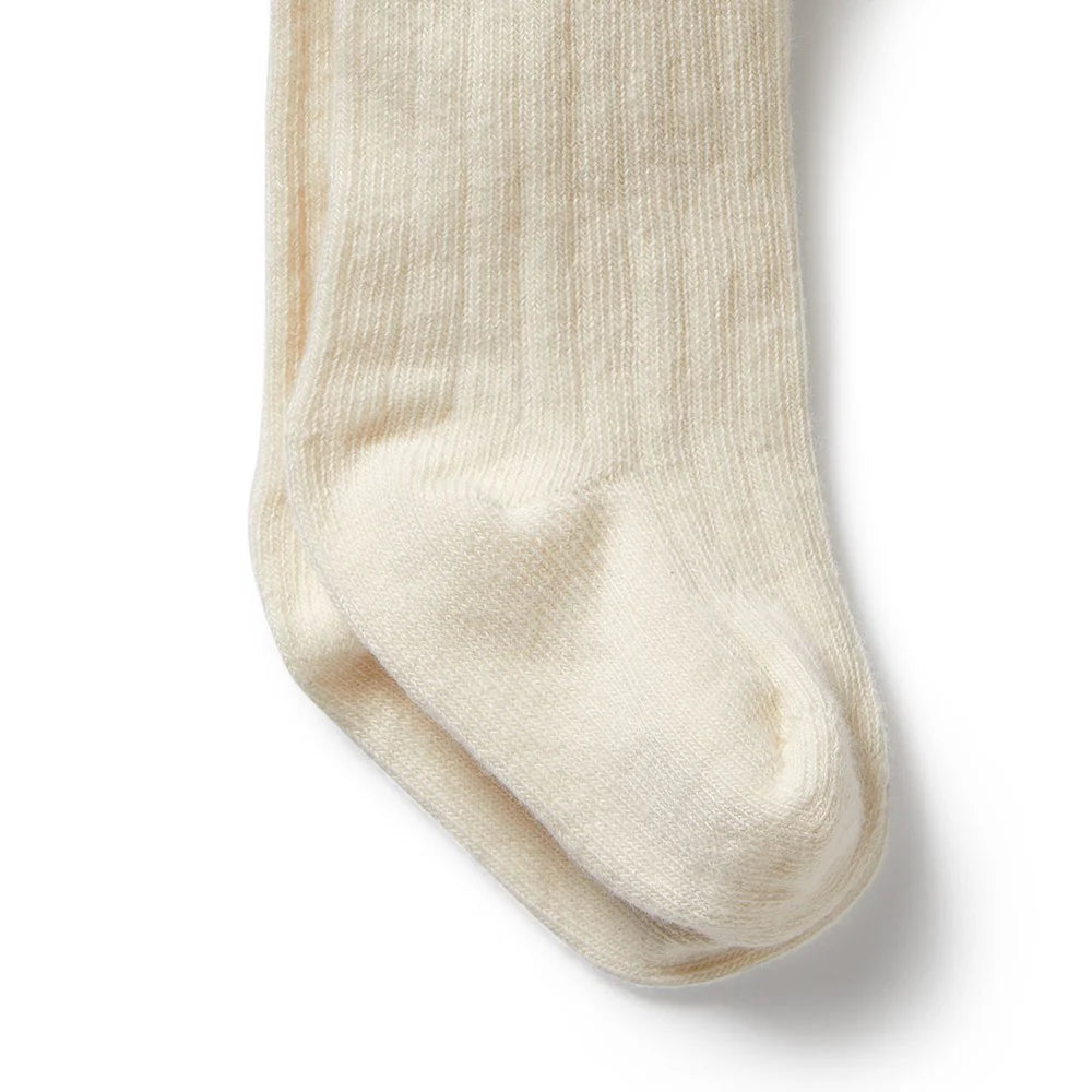 Buttermilk Organic Ribbed Tights
