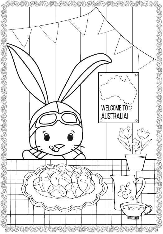 Easter Bunny Comes to Australia – Glitter Paint Poster Book