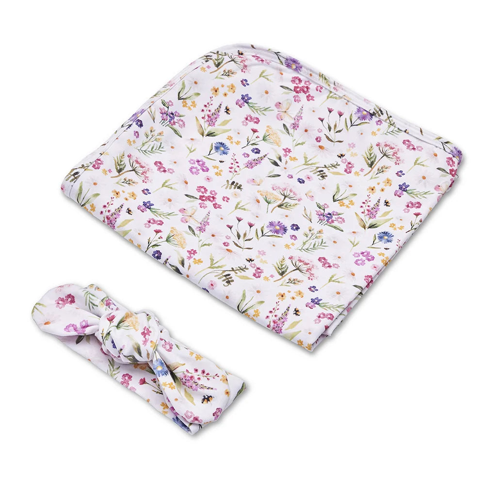 Gracie Organic Jersey Wrap & Topknot Set - Snuggle Hunny