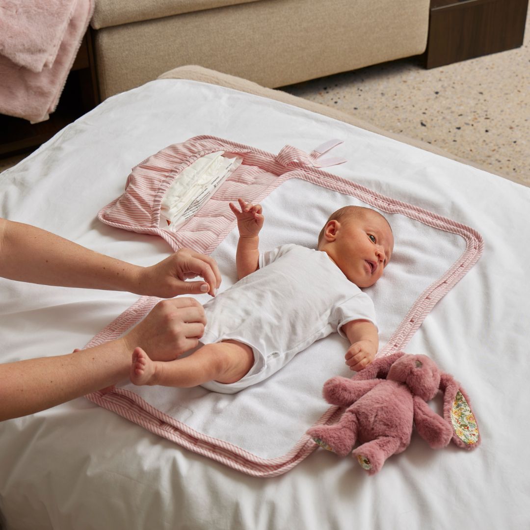 Quilted Baby Changing Mat - Pink