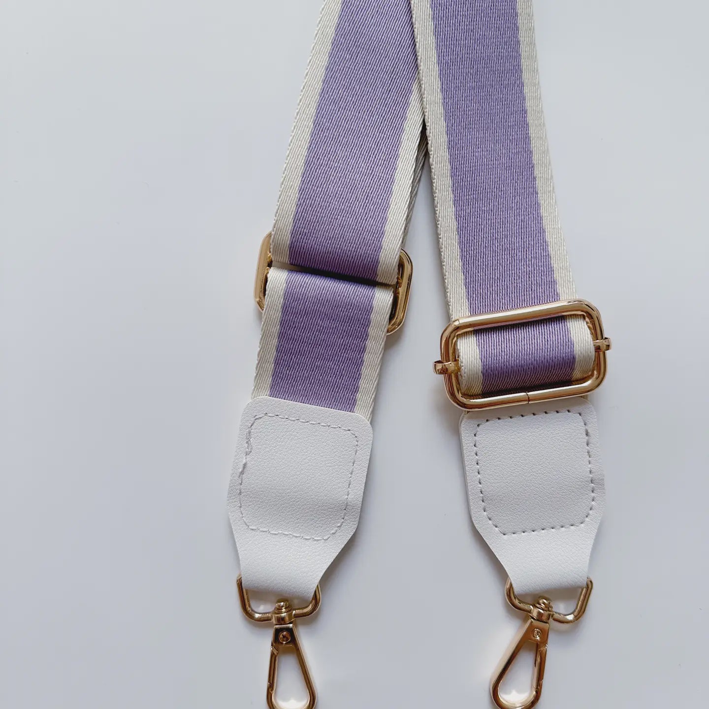 Lunch Bag Shoulder Straps - Lavender x White Leather - Wonderland4children