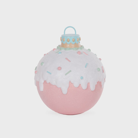 29cm Pastel Piped Bauble Decor