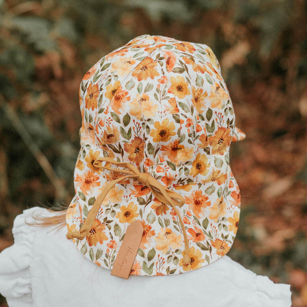 Margaret/Maize - Reversible 'Lounger' Flap Sun Hat - Bedhead Hats