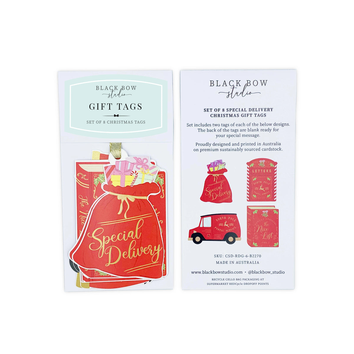 Special Delivery Christmas Gift Tags - Set of 8