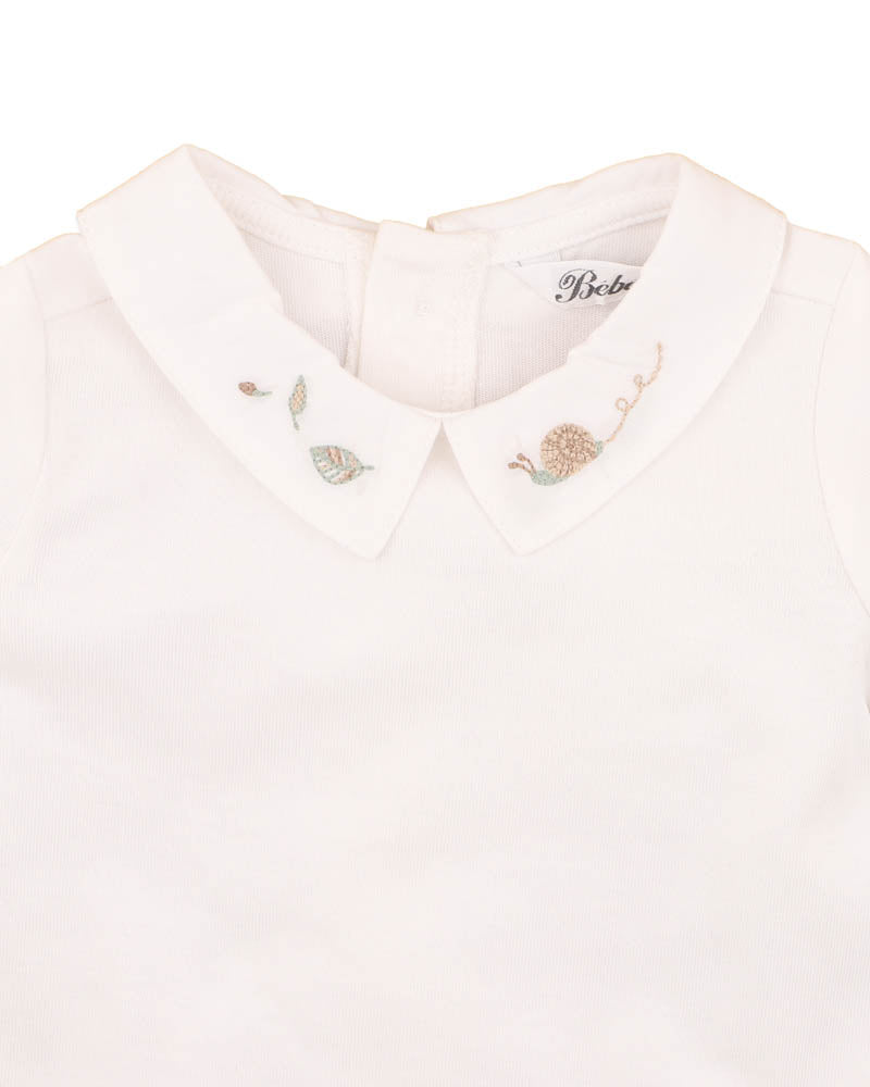 Evan Emb. Collared Bodysuit - Bebe By Minihaha