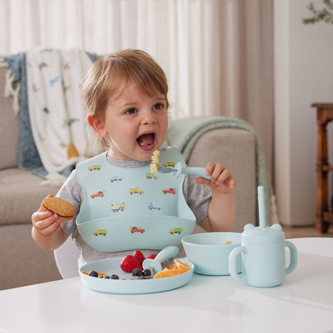 Trucking Along Silicone Bib