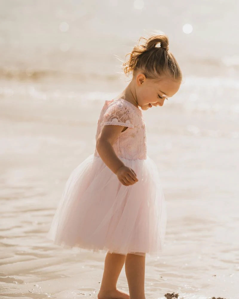 Lace Bodice Dress Mid Calf Length