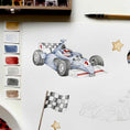 Load image into Gallery viewer, Little Racers Organic Jersey Wrap & Beanie Set - Snuggle Hunny

